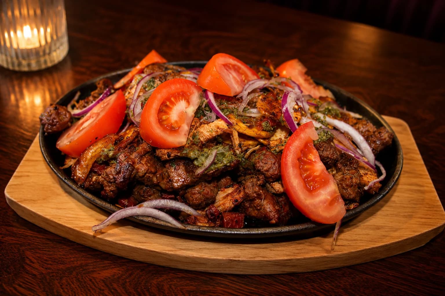 Picada mixte à partager, viandes grillées et garniture fraîche